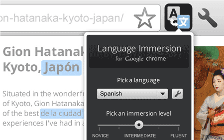 Learn new language using Chrome Language Immersion Extension