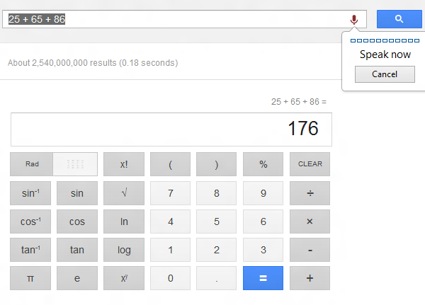 Google Search Scientific Calculator Virtual Keyboard Interface