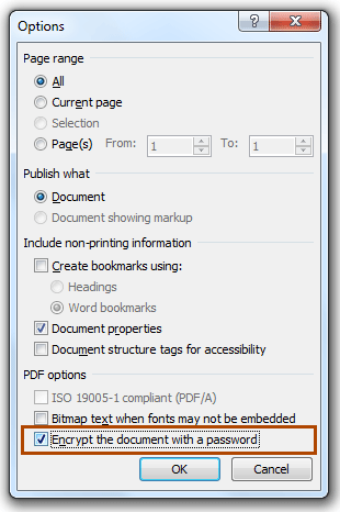 Password Protecting PDF file with Microsoft Word
