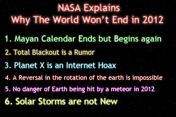 Why World won't end in 2012 - NASA