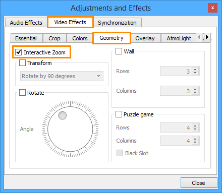 Interactive Zoom in VLC Media Player