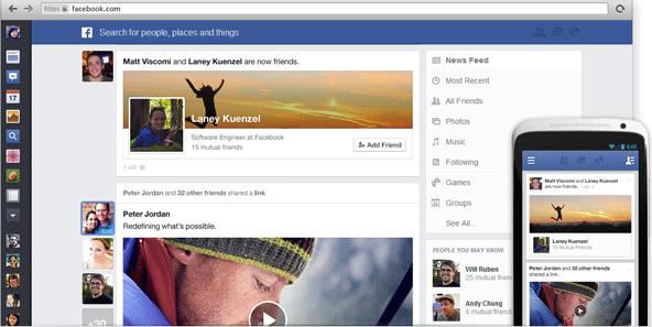 Facebook New News Feed, Homepage
