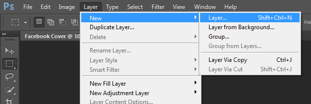 Create New Layer in Photoshop