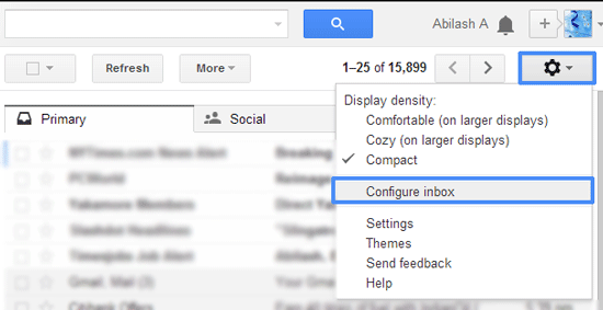 Configure-Gmail-Inbox-remove tabs and get back old inbox style