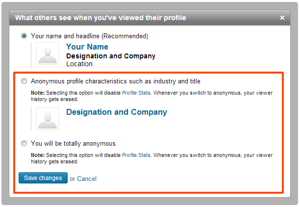 LinkedIn-Profile-View-Anonymous hide visits