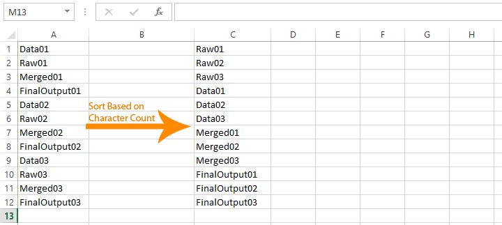 Sort-Data-based-on-Character-Count-in-Excel