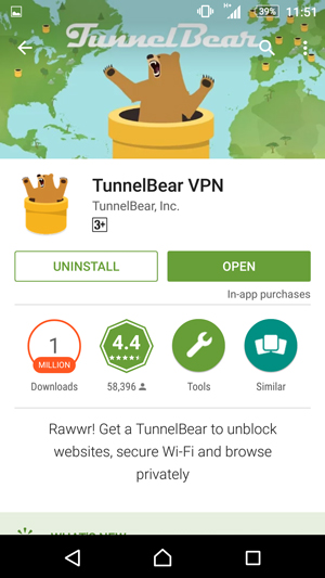 Install TunnelBear VPN