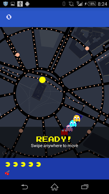 Play-PACMAN-Google-Maps-on-Mobile-Android