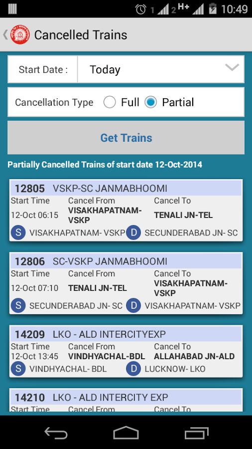 Cancelled Trains