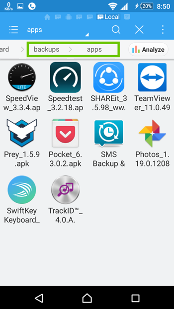 APK Files Backup Path