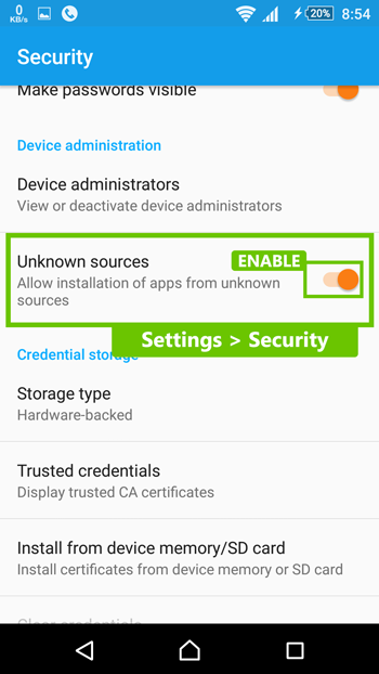 Android Install Apps from Unknown Sources