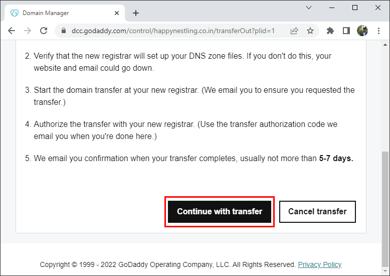 06-Continue-with-Transfer---Godaddy-to-NameCheap