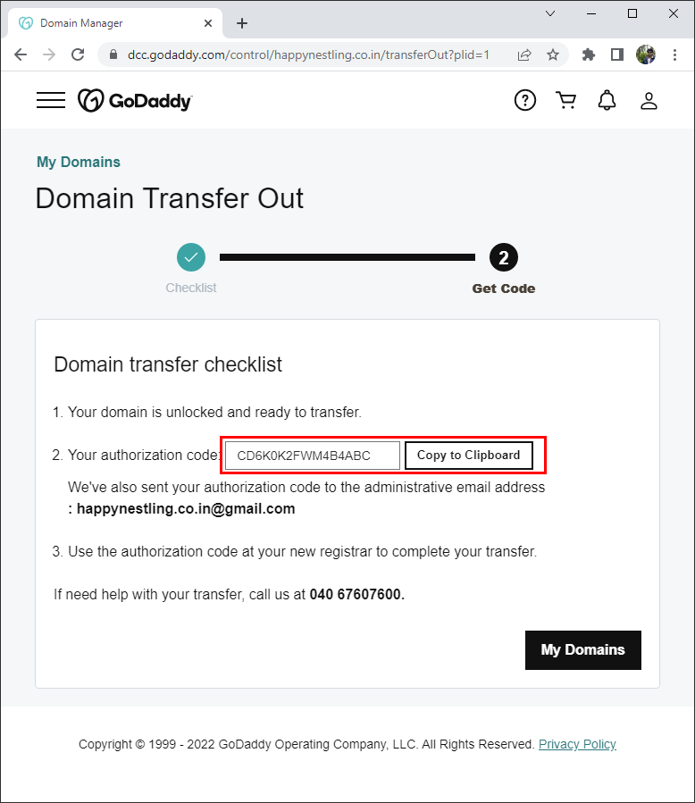 07-Domain-Transfer-Out-Authorization-Code---Godaddy-to-NameCheap